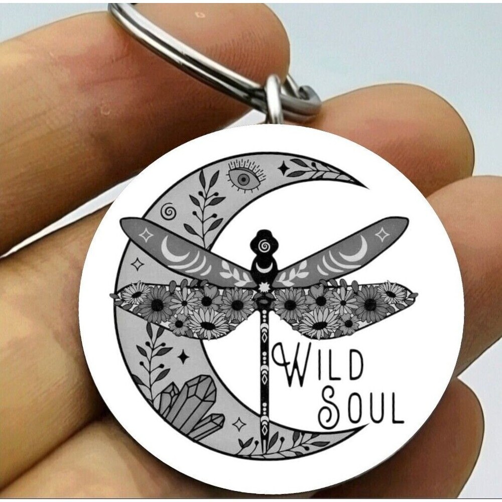 Dragonfly Wild Heart Hot Art Design Cute Stainless Steel Keychain